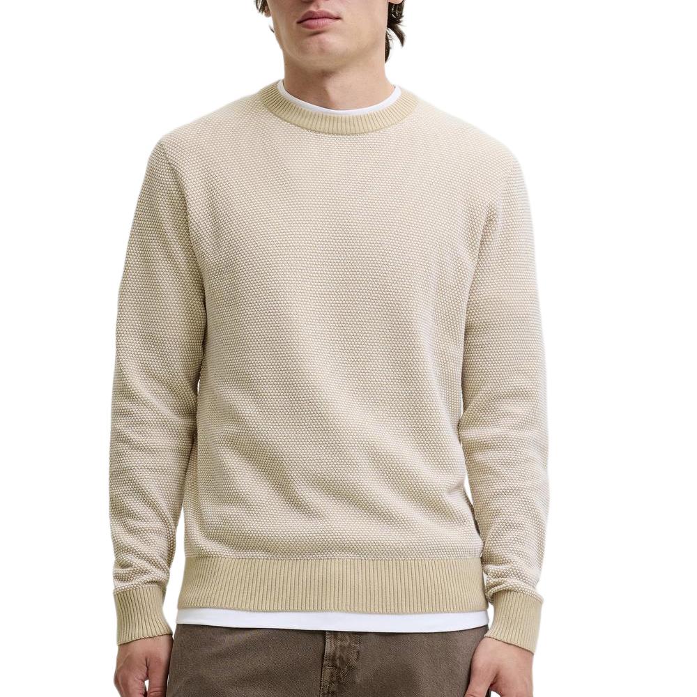 Jersey beige para hombre Jack & Jones Globe Knit barato