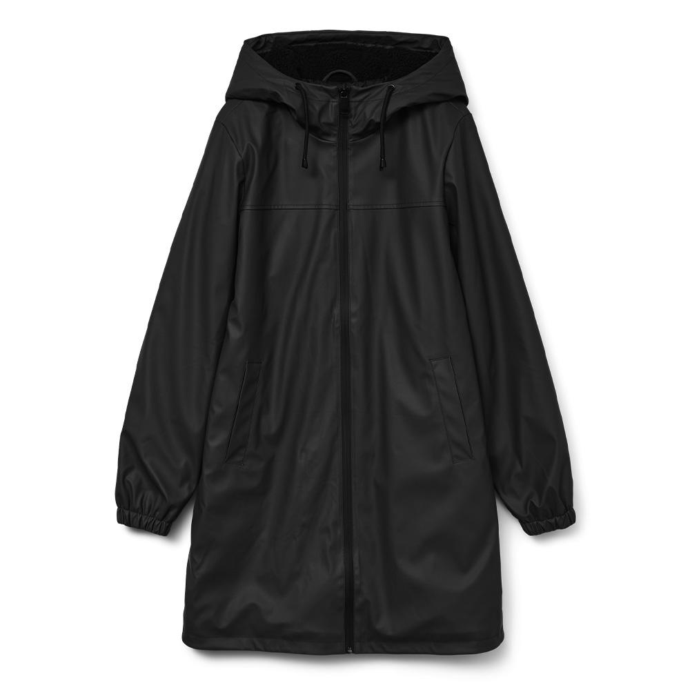 Veste Imperméable Noir Vero Moda Teddy Coated pas cher