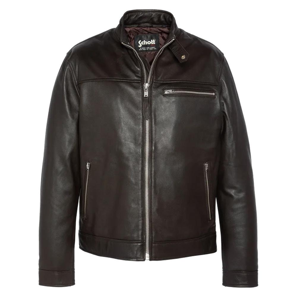 Blouson en cuir Marron Homme Schott Blouson WILLIAM pas cher