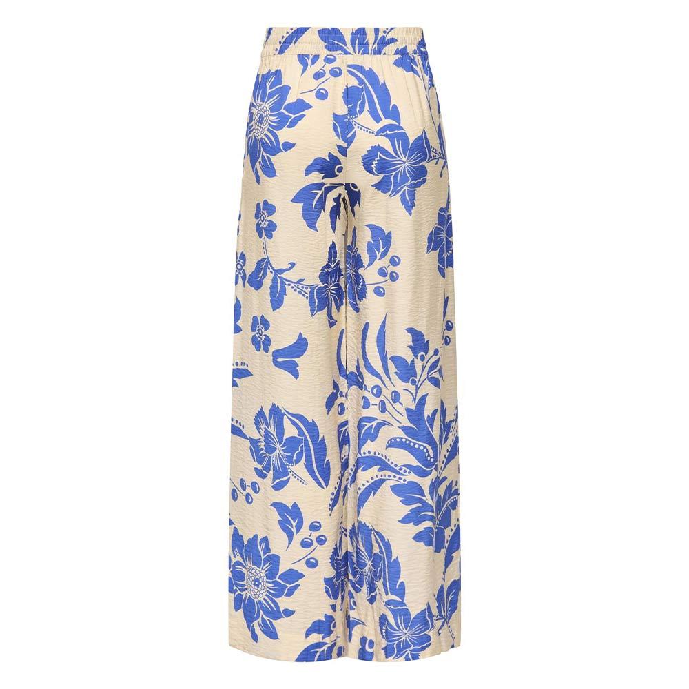 Pantalones fluidos con estampado beige/azul JDY Life Palazzo para mujer ver 2