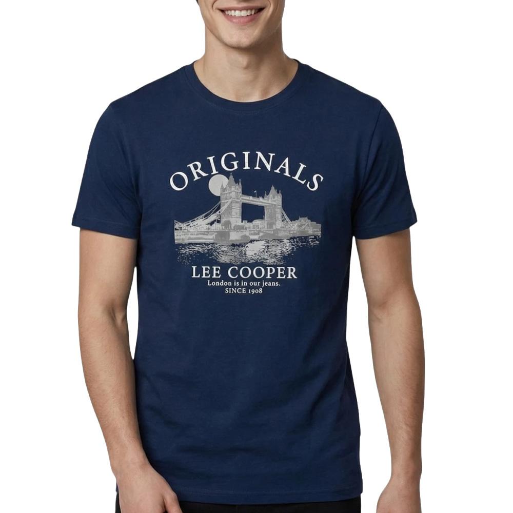 T-Shirt Marine Homme Lee Cooper LCN820 pas cher