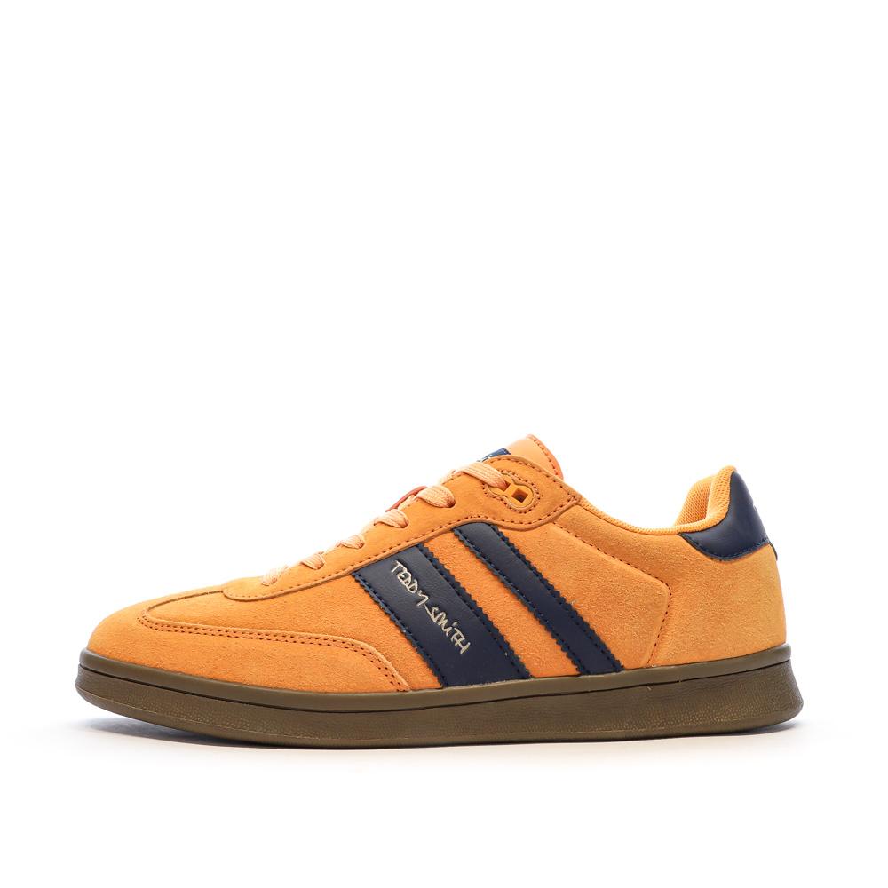 Baskets Orange/Marine Homme Teddy Smith White Suede pas cher