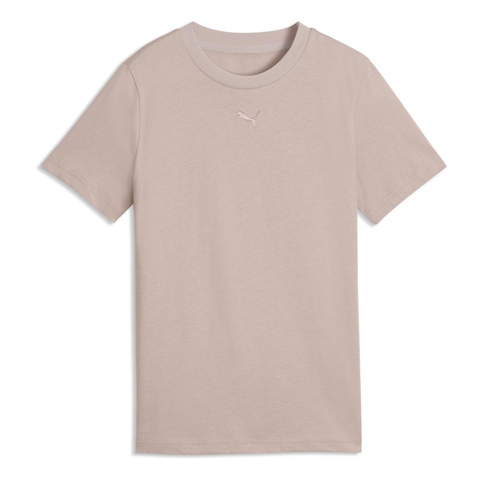 Camiseta malva para niña de Puma con el gato centrado barato