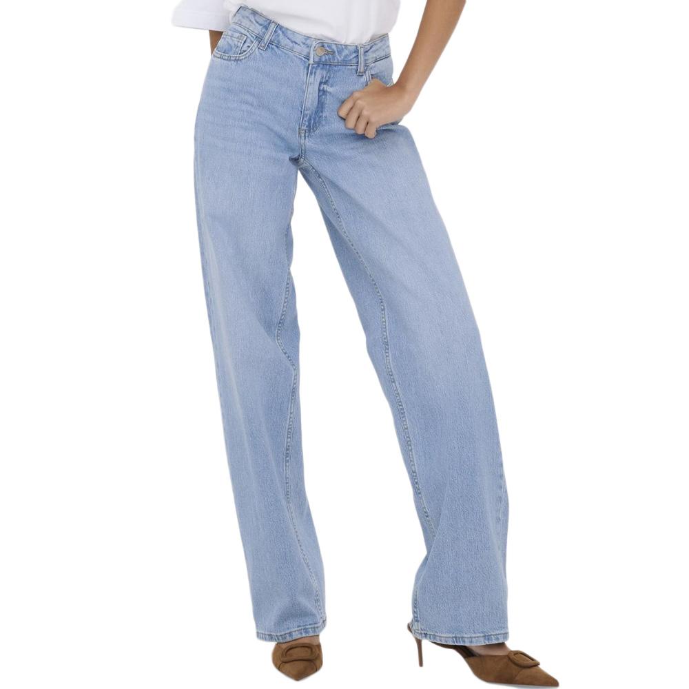 Jean Droit Taille Basse Bleu Clair Femme JDY Katie 1006 pas cher
