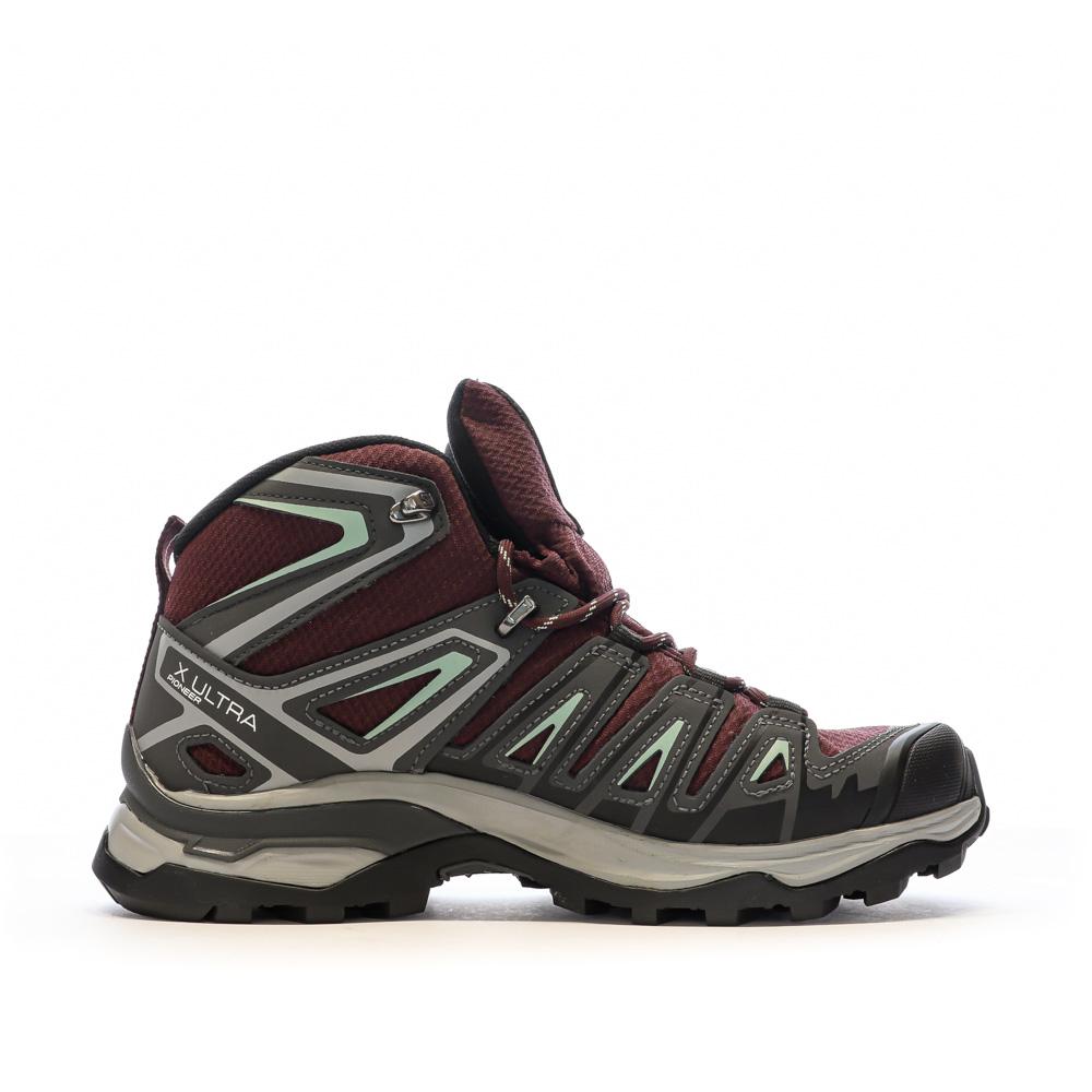 Salomon X Ultra Pi Women's Grey/Bordeaux Hiking Boots Photo of the Espace des Marques %store% store - view of %key%