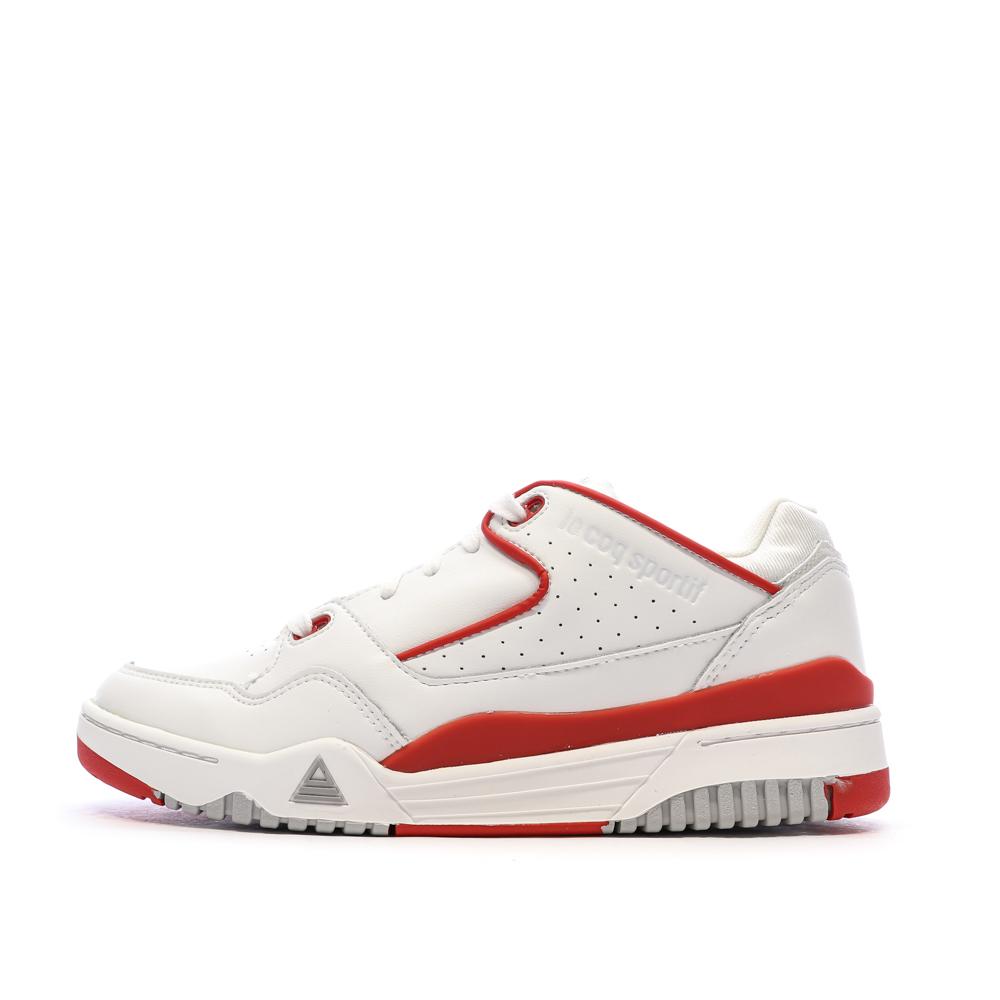 Baskets Blanches/Rouges Homme Le Coq Sportif Nineties pas cher