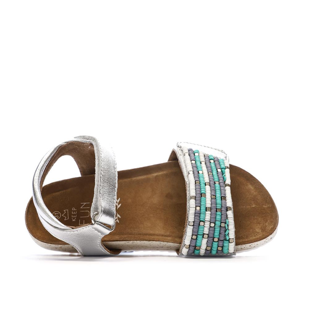 Girl's silver and pearl sandal Mod8 Mo Charlene Photo of the Espace des Marques %store% store - view of %key%
