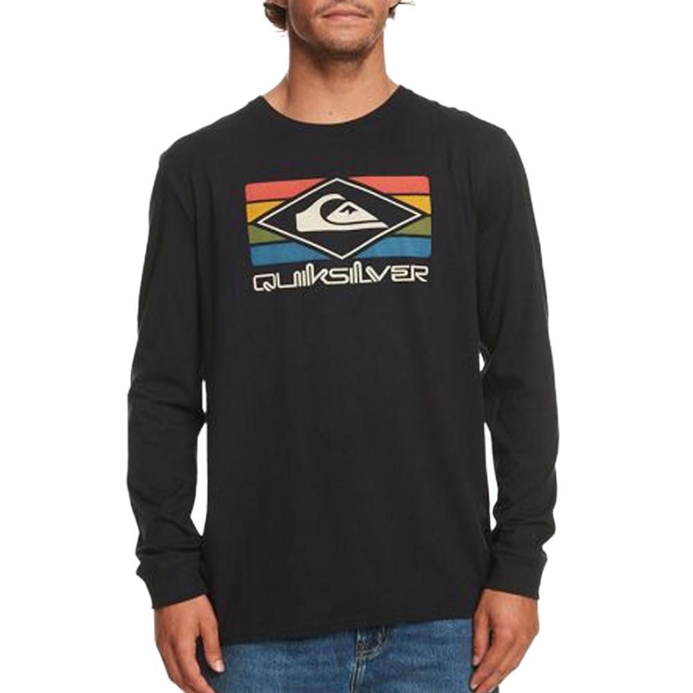 Camiseta de manga larga negra para hombre Quiksilver Qsrainbowls barato