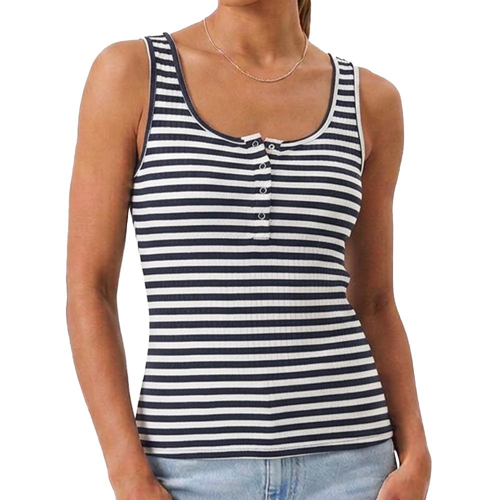 Women's navy/white stripe tank top JDY Fransiska affordable