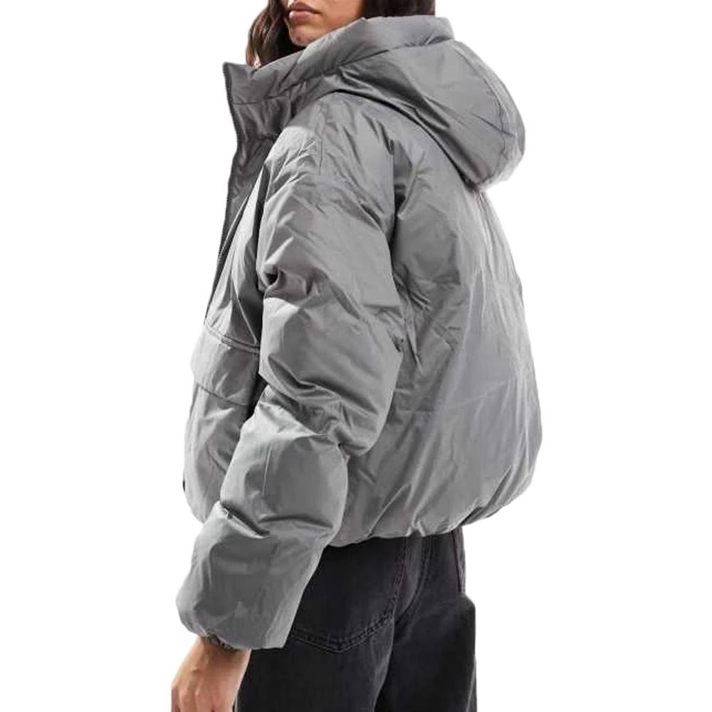 Abrigo gris de mujer Converse Synthetic Puffer ver 2