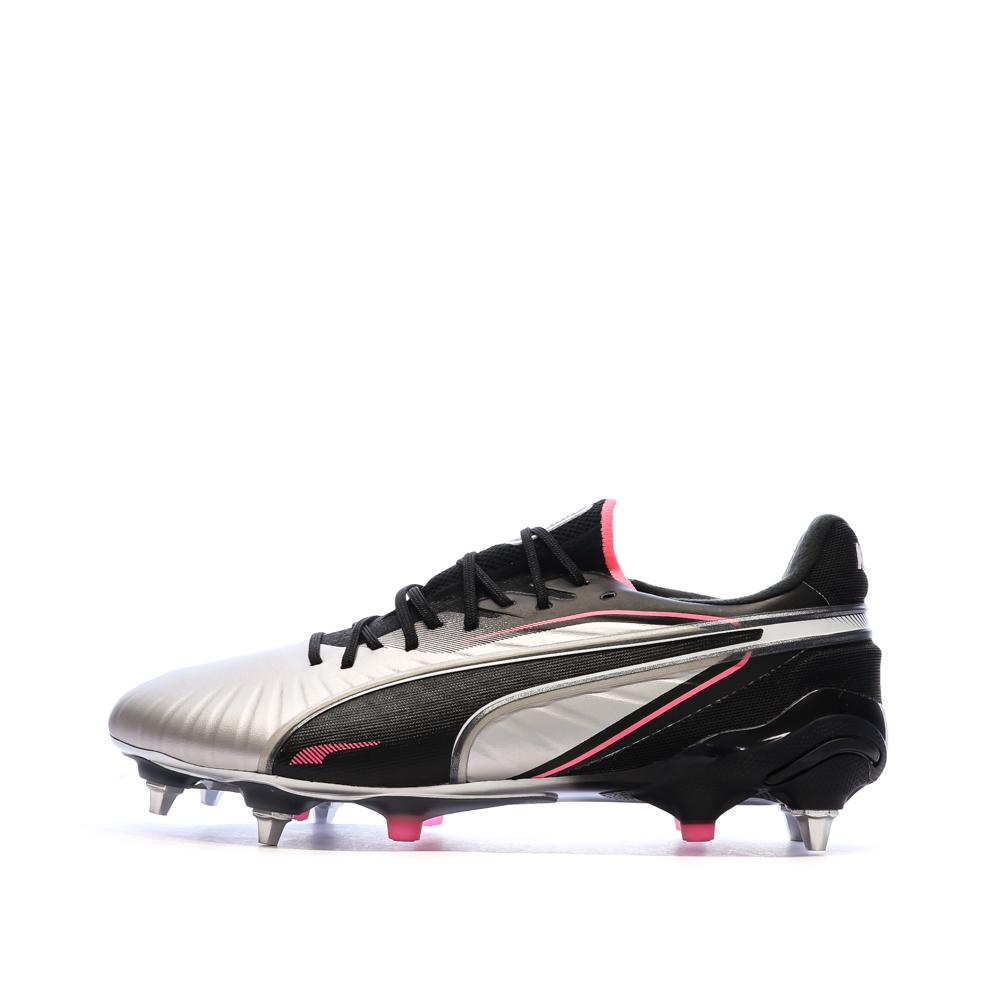 Chaussures de Foot Gris/Noir Homme Puma King Ultimate MxSG pas cher