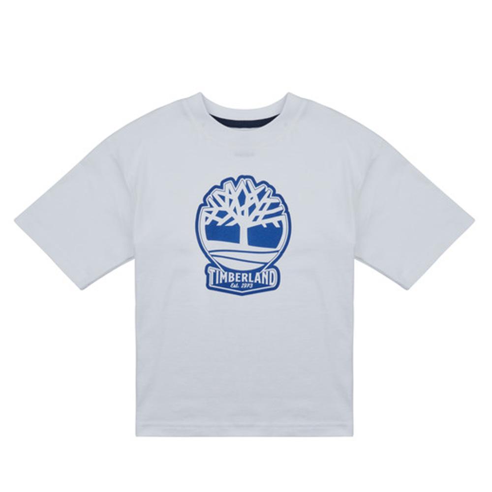T-Shirt Bleu Clair/Marine Garçon Timberland T60422 pas cher
