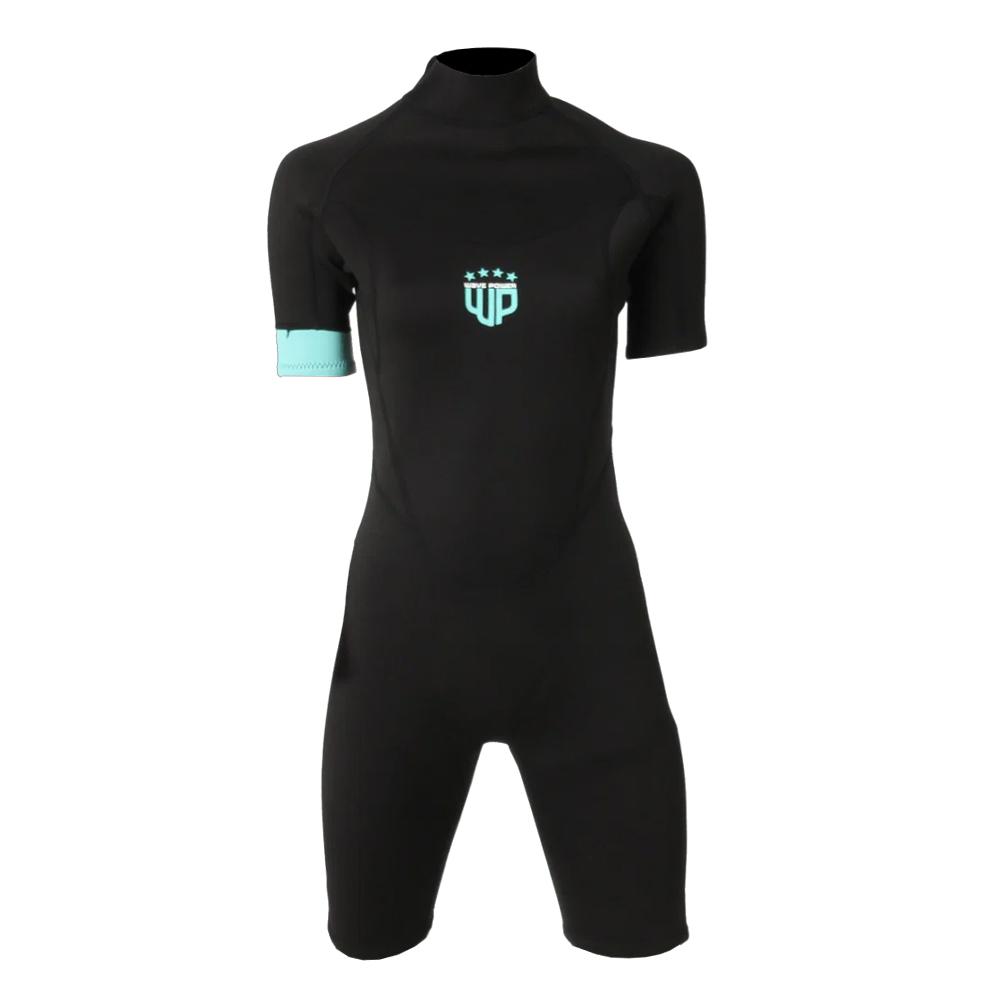 Surf-Neoprenanzug Schwarz/Türkis Unisex Wave Power Shorty günstig