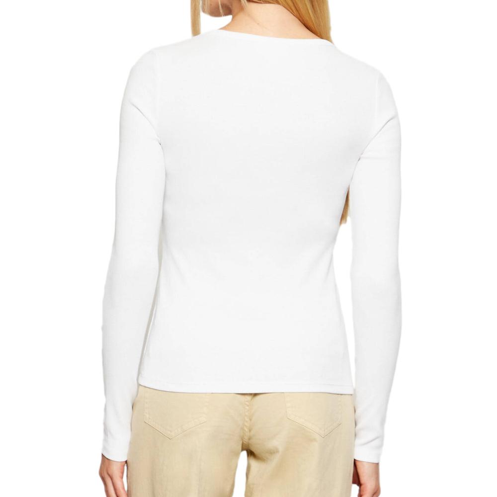 T-Shirt Manches Longues Blanc Femme Calvin Klein Jeans Woven vue 2