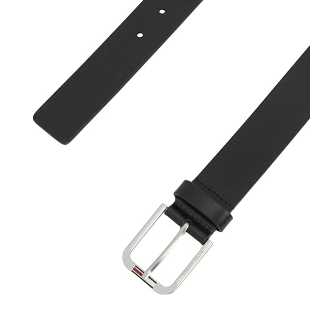 Cinturón negro para hombre Tommy Hilfiger Tjm Austin ver 2