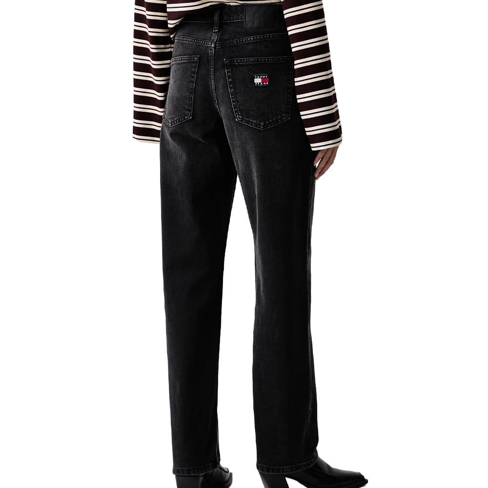 Schwarze Straight-Fit-Jeans für Damen von Tommy Hilfiger, Modell „Layla“ Ansicht 2