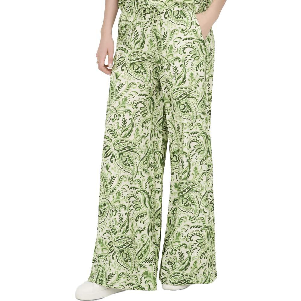 JDY Life Palazzo Pantalones fluidos mujer estampados verde/blanco barato