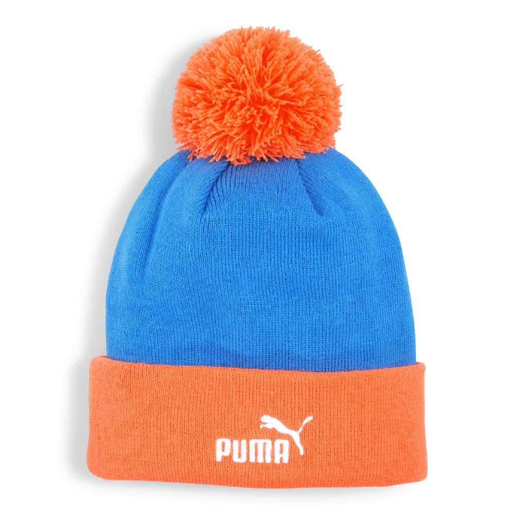 OM Junior Pompon Cap Blue/Orange Puma 025663-03 Photo of the Espace des Marques %store% store - view of %key%
