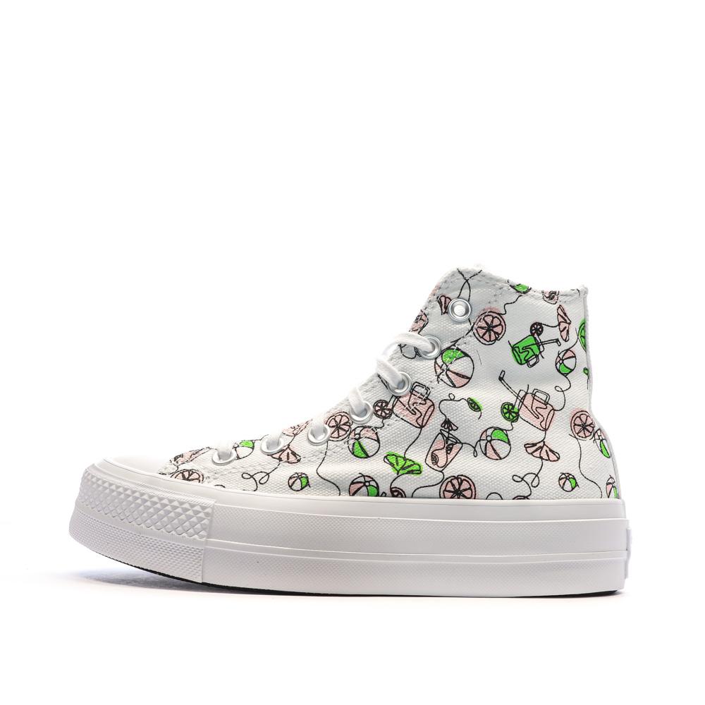 Baskets Blanches/Noires Femme Converse Lemonade vue 2