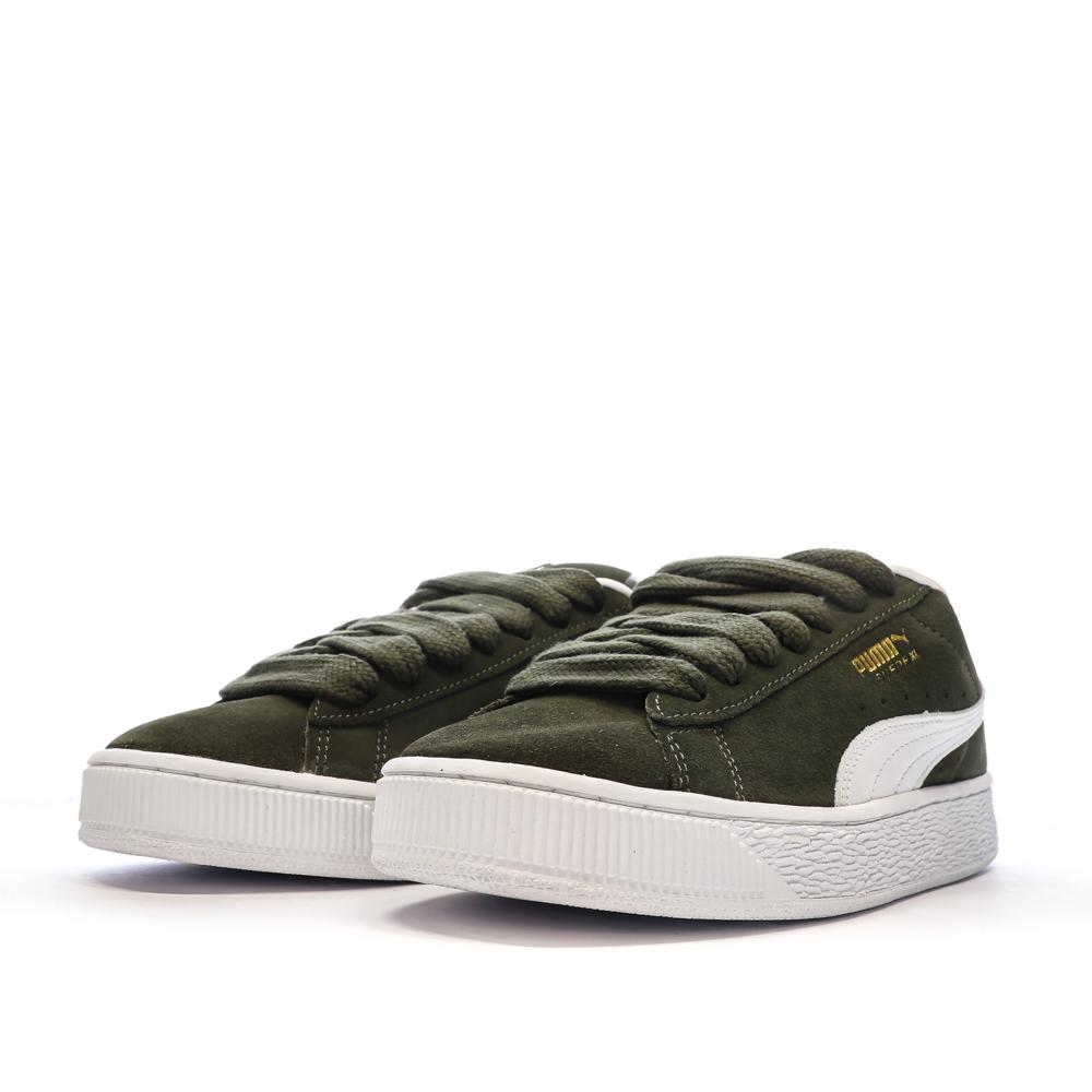 Baskets Kaki/Blanc Femme Puma Suede XL vue 6