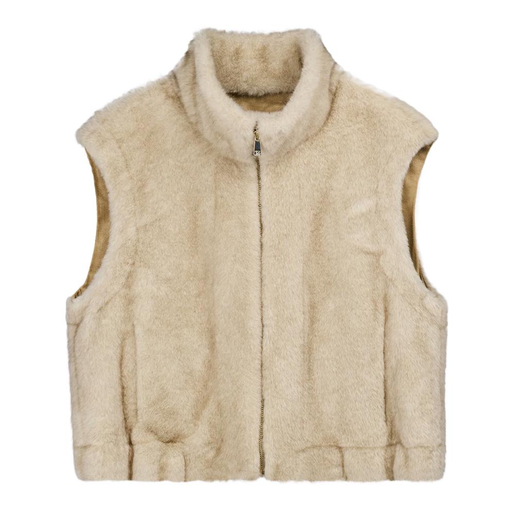 Ärmellose Weste in Pelzoptik, beige, für Damen, Teddy Smith, lou günstig