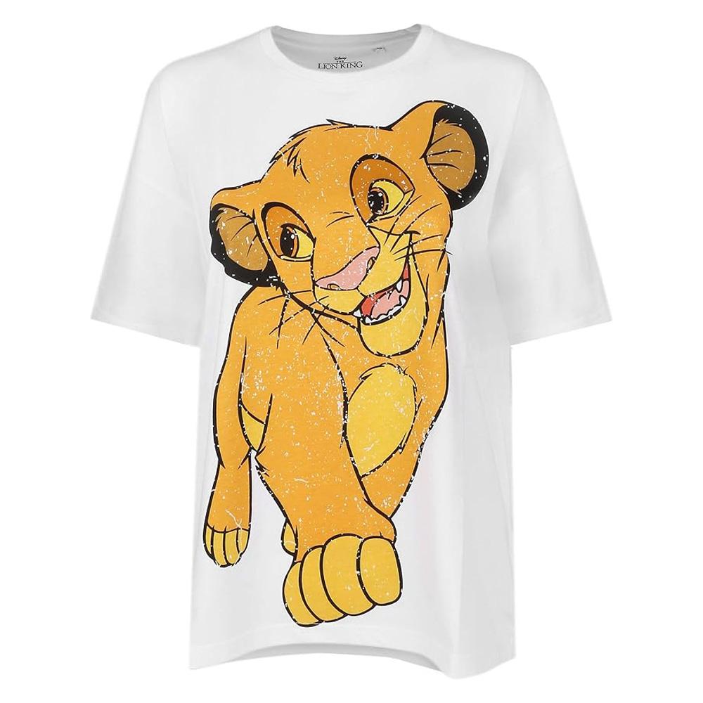 Camiseta blanca de mujer Disney Simba Happy Shirt ver 2