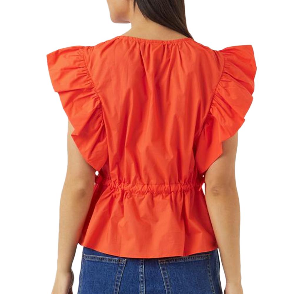 Blouse Rouge Femme YAS 26037290 vue 2