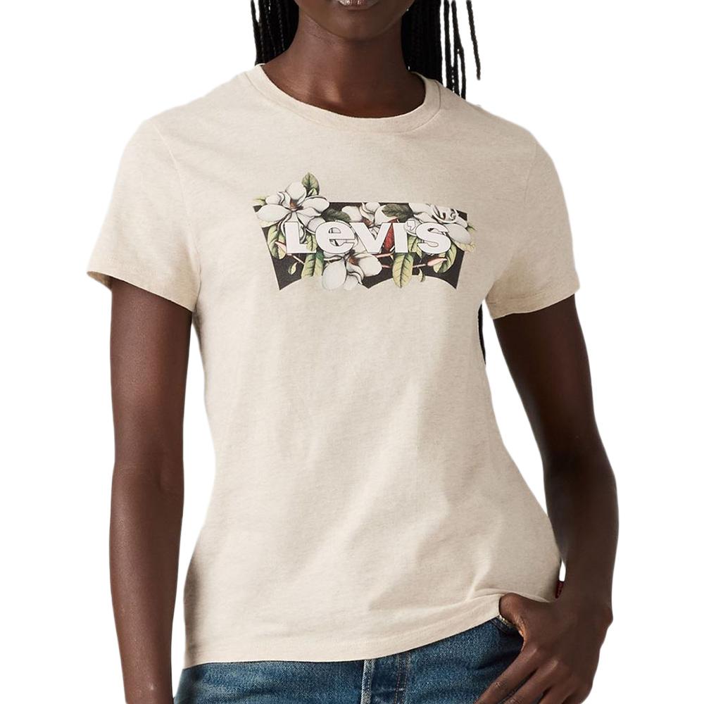 T-Shirt Beige Femme Levi's The Perfect pas cher