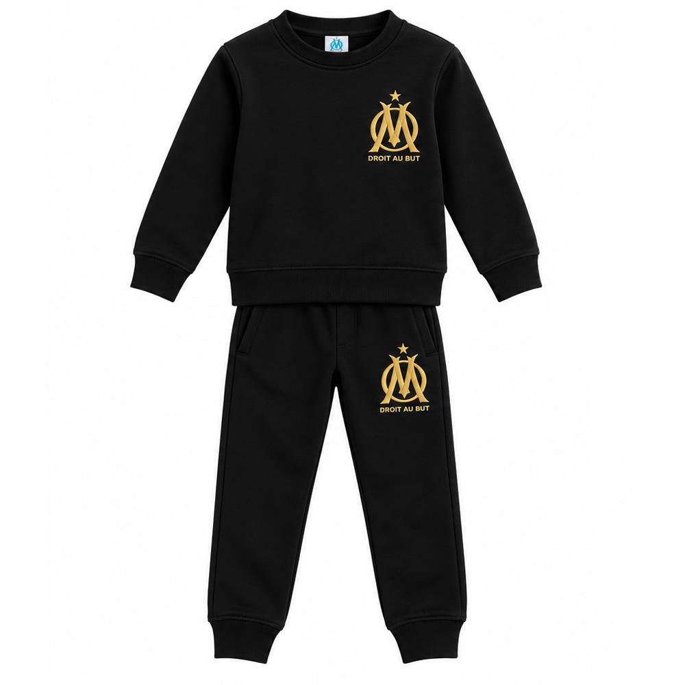 Ensemble de Survêtement Noir/Doré Garçon Olympique de Marseille pas cher