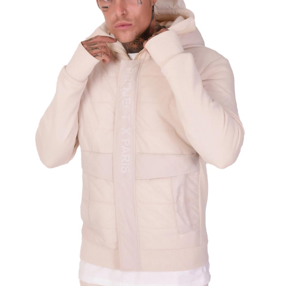 Beige Jacke Mann Project X Paris Bi-Materie günstig