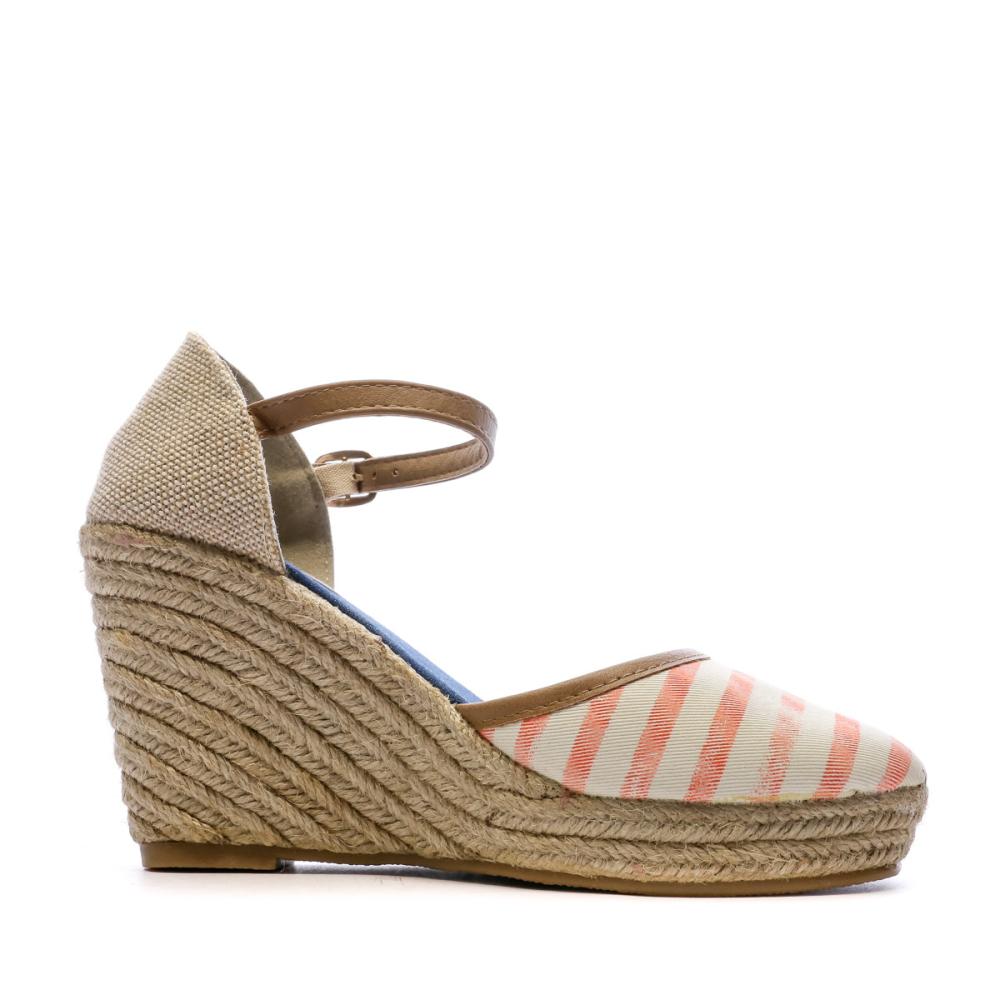 Orange Stripes Women's Heeled Sandals Beppi Casual Wedge Photo of the Espace des Marques %store% store - view of %key%