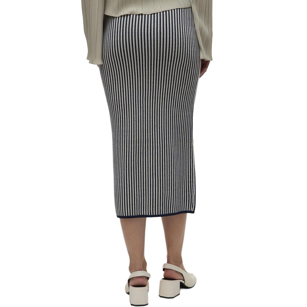 Marineblauer gestreifter Damenrock von Vero Moda, Gold Pinstripe Ansicht 2