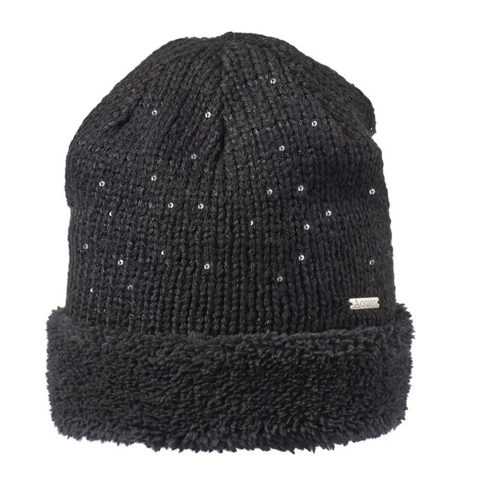Women’s Black Sequinned Beanie by Cairn Louison affordable