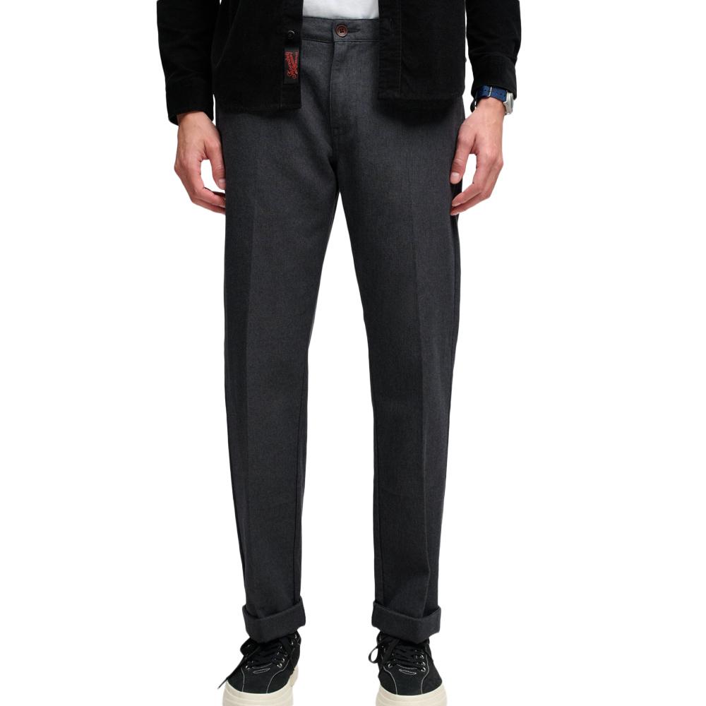 Pantalon fluide Regular Gris Homme Superdry Premium Textured pas cher