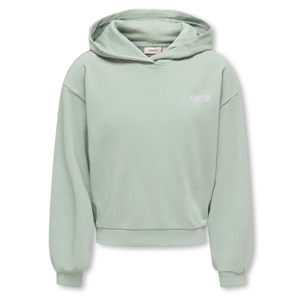 Sudadera con capucha verde para niña ONLY Amor Life barato