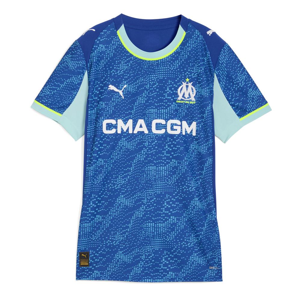 OM Maillot de Football Bleu/Turquoise/Jaune Femme Puma 25/26 pas cher