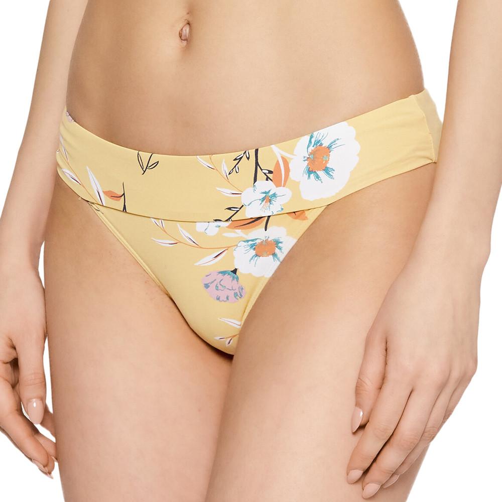 Roxy Lahaina Bay Women's Yellow Floral Midi Top Bikini Brief affordable