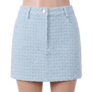 Falda corta azul de mujer Pieces Falda vaquera barato