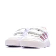 Zapatillas blancas/rosas para niña Adidas Tensaur ver 6