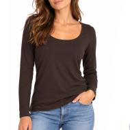 T-shirt Marron Femme Vero Moda Maxi My Ls Soft pas cher