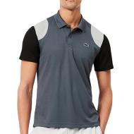 Polo Gris/Noir Homme Lacoste Regular pas cher