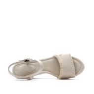 Sandalias de tacón beige para mujer Tommy Hilfiger Wedgeee ver 4