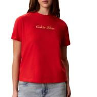 Rotes Damen-T-Shirt von Calvin Klein Jeans Classic Script