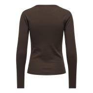 T-Shirt Manches Longues Marron Foncé Femme JDY Vaya vue 2