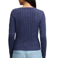 Pull Bleu Femme Superdry Essentials Cable Jumper vue 2