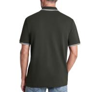 Herren-Polohemd in Dunkelkhaki von G-Star RAW mit gestreiftem Kragen Ansicht 2