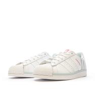 Baskets Blanches/Gris Femme Adidas Superstar J vue 6