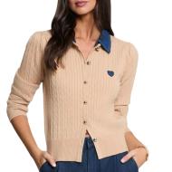 Gilet en maille Beige Femme Morgan Boutons pas cher