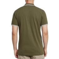 Herren-Polohemd in Khaki von G-Star RAW mit gestreiftem Kragen Ansicht 2