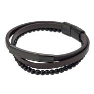 Bracelet Noir Homme Geographical Norway 315107 pas cher
